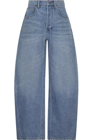 Alexander Wang Jeans, Dames, Blauw, W24, Katoen, Oversized Afgeronde Lage Rise Jeans