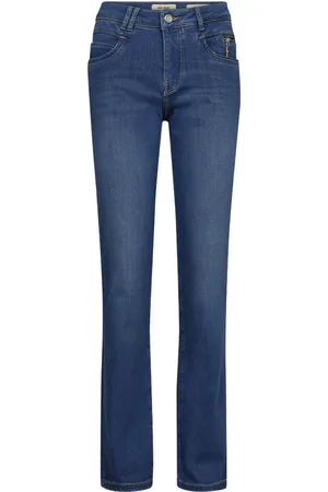 Mos Mosh Jeans, Dames, Blauw, W31, Katoen, Deluxe Mid Jeans