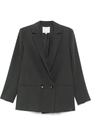 tibi Jassen, Dames, Grijs, 4Xs, Ash Grey Double Breasted Blazer