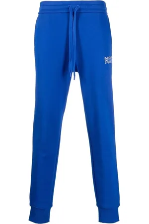 Michael Kors Broeken, Heren, Blauw, L, Katoen, Blauwe Katoenen Jogger Activewear