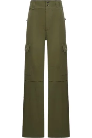 Saint Laurent Broeken, Dames, Groen, L, Katoen, Cargo Katoenen Broek