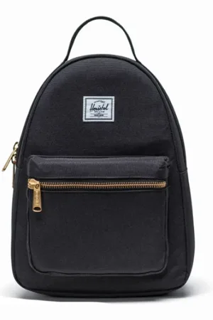 Herschel Tassen, unisex, Zwart, ONE Size, Zwarte Mini Rugzak met Gestreepte Voering