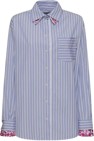 Des Phemmes Jassen, Dames, Blauw, S, Katoen, Katoenen Oversized Shirt