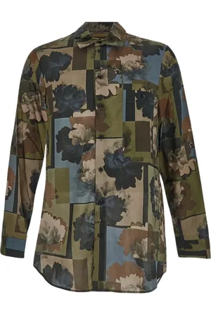 UMA WANG Overhemden, Heren, Veelkleurig, M, Katoen, Katoenen Tab Top Shirt