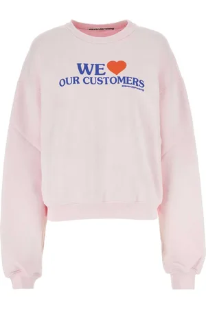 Alexander Wang Sweatshirts & Hoodies, Dames, Roze, L, Katoen, Pastelroze Katoenen Sweatshirt
