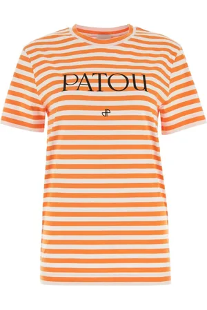 Patou Tops, Dames, Veelkleurig, XS, Katoen, Geborduurd katoenen T-shirt