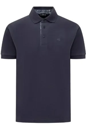 Etro Tops, Heren, Blauw, S, Katoen, Navy Pegasus Polo Shirt