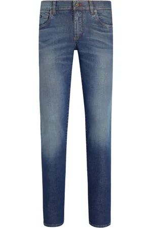Dolce & Gabbana Jeans, Heren, Blauw, M, Indigo Logo Detail Jeans