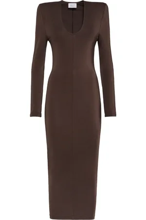 MVP Wardrobe Kleedjes, Dames, Bruin, S, Nylon, Eclipse Midi Jurk