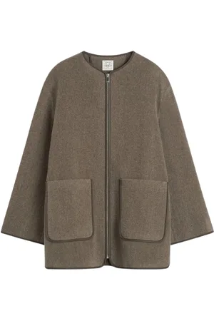 Totême Jassen, Dames, Groen, XL, Wol, Wollen jas met Chic Design
