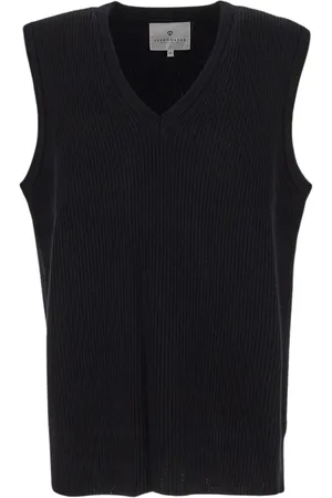 Seven Gauge Truien, Heren, Zwart, M, Wol, Wollen Turtleneck Sweater Vest