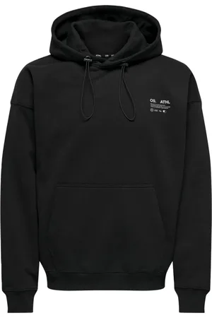 Only & Sons Sweatshirts & Hoodies, Heren, Zwart, M, Casual Hoodie Sweatshirt