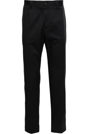 Dolce & Gabbana Broeken, Heren, Zwart, M, Katoen, Mid-rise slim fit chino