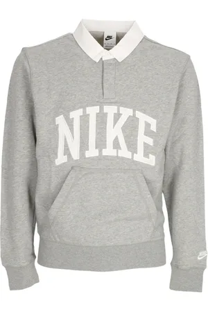 Nike Tops, Heren, Grijs, M, Katoen, Lange Mouw Polo Club Shirt