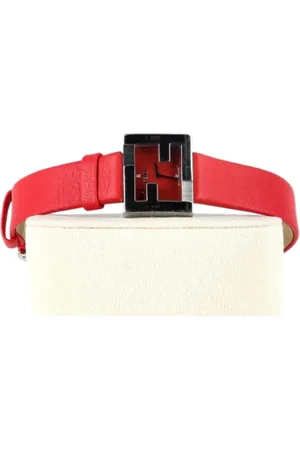 Fendi Pre-owned, Dames, Rood, ONE Size, Pre-owned Leather watches