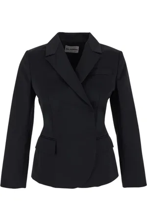 Des Phemmes Jassen, Dames, Zwart, XS, Polyester, Polyester Fitted Blazer Jas