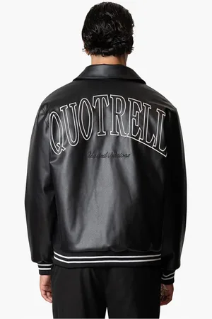 Quotrell Jassen, Heren, Zwart, S, Zwarte Varsity Jas Heren Stijlvol