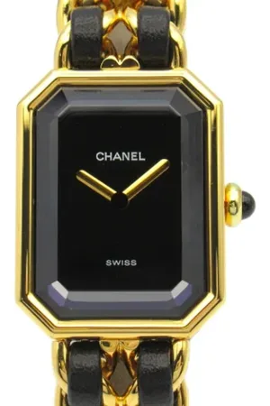 CHANEL Pre-owned, Dames, Zwart, ONE Size, Pre-owned Leather watches