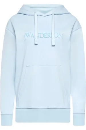 J.W.Anderson Sweatshirts & Hoodies, Heren, Blauw, L, Katoen, Hemelsblauwe Hoodie met Logo