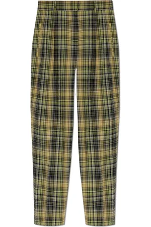 Paul Smith Broeken, Dames, Groen, XS, Wol, Broek met Ruitpatroon