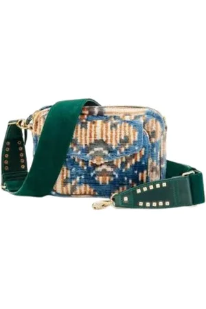 CLARIS VIROT Tassen, Dames, Veelkleurig, ONE Size, Blauwe Sneeuwvlok Fluweel Crossbody Tas