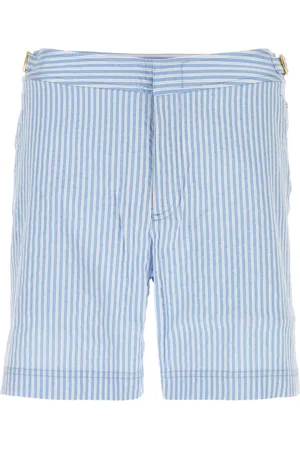 Orlebar Brown Korte broeken, Heren, Blauw, W33, Polyester, Klassieke Gestreepte Zwembroek