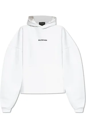 Balenciaga Sweatshirts & Hoodies, Dames, Wit, S, Katoen, Sweatshirt met logo