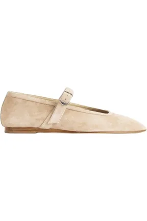 Le Monde Beryl Schoenen, Dames, Roze, 36 EU, Leer, Poederroze Ballerinas met Verstelbare Band