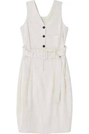 Low Classic Kleedjes, Dames, , M, Katoen, Chique Geriemde Katoenen Midi Jurk