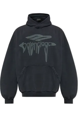 Balenciaga Sweatshirts & Hoodies, Heren, Grijs, M, Katoen, Sweatshirt met Print