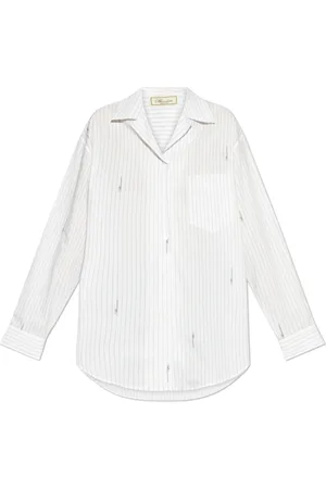 BLUMARINE Blouses & Shirts, Dames, Wit, XS, Katoen, Shirt met logo
