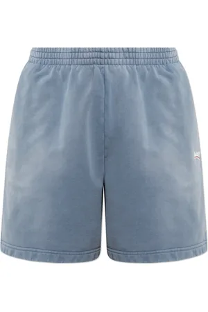 Balenciaga Korte broeken, Heren, Blauw, S, Katoen, Zweetshorts