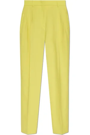Paul Smith Broeken, Dames, Geel, 2Xs, Wol, Wollen broek met vouw
