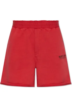 Helmut Lang Korte broeken, Heren, Rood, S, Katoen, Gedrukte shorts