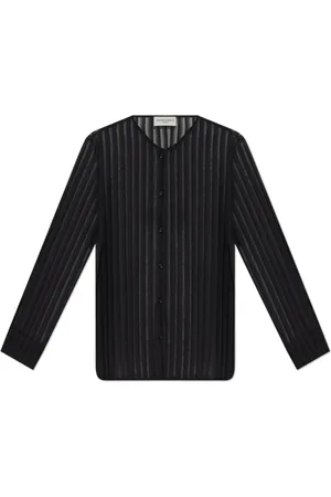 OFFICINE GENERALE Blouses & Shirts, Dames, Zwart, S, Polyester, Overhemd met streepmotief