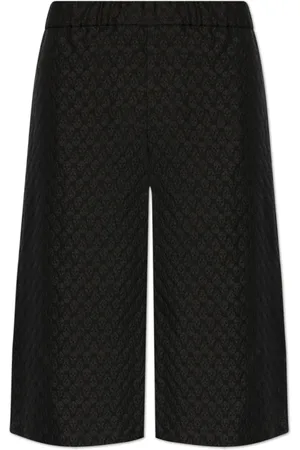 Alexander McQueen Korte broeken, Heren, Zwart, M, Leer, Gestreepte shorts