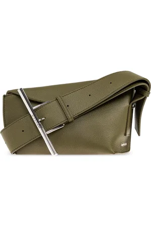 Alexander McQueen Tassen, Dames, Groen, ONE Size, Leer, Schoudertas T-Bar Sling