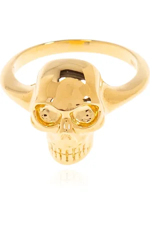 Alexander McQueen Accessoires, Dames, Geel, 52 MM, Leer, Messing ring