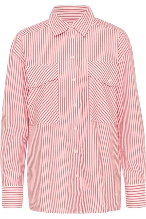 Part Two Blouses & Shirts, Dames, Rood, L, Katoen, Oversized Rood Gestreept Shirt