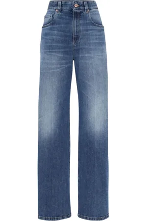 Brunello Cucinelli Jeans, Dames, Blauw, M, Denim, Casual Loose Denim Broek