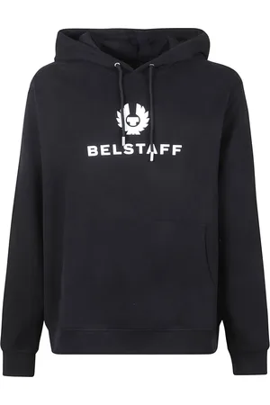 Belstaff Sweatshirts & Hoodies, Heren, Zwart, 3Xl, Katoen, Zwarte Katoenen Hoodie met Iconisch Logo
