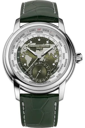 Frederique Constant Accessoires, Dames, Grijs, ONE Size, Fc-718Kwm 4H6 - Manufacture Classic Worldtimer