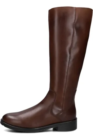 Everybody Schoenen, Dames, Bruin, 38 1/2 EU, Leer, Elegante hoge laarzen in cognac leer