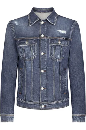 Dolce & Gabbana Jassen, Heren, Blauw, L, Denim, Stijlvolle jas met G9Vz 8Dg 8Ln 5S9001