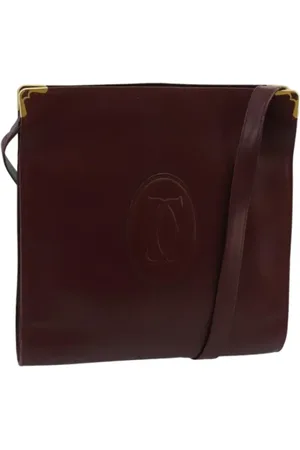Cartier Pre-owned, Dames, Rood, ONE Size, Leer, Tweedehands leren schoudertassen