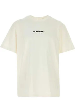 Jil Sander Tops, Heren, Wit, S, Katoen, Katoenen wit T-shirt
