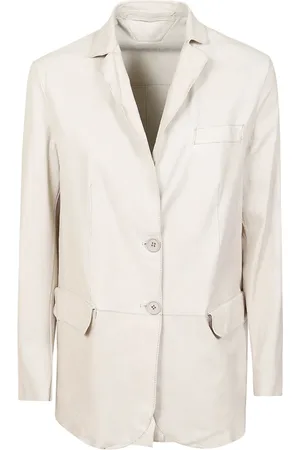 SALVATORE SANTORO Jassen, Dames, , S, Leer, Leren blazer jasje limoenkleur