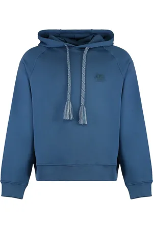Etro Sweatshirts & Hoodies, Heren, Blauw, S, Katoen, Geribbelde Katoenen Hoodie