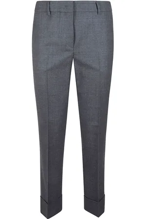 Incotex Broeken, Dames, Grijs, M, Wol, Lichtgrijze wollen broek