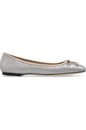 Jimmy Choo Schoenen, Dames, Grijs, 38 EU, Leer, Ballerinas Elme